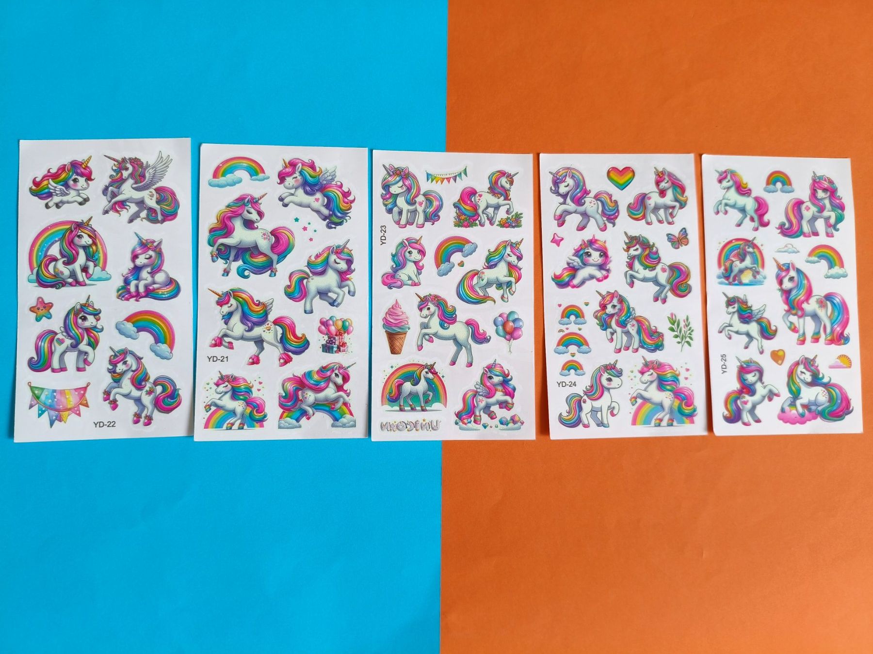 Sticker: 5 Blatt, leuchtende Einhorn Tattoos – Nuovo e nell'imballaggio originale da Vogelsang AG venduto da miinlade