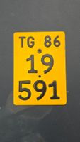 Schweizer Kontrollschild Thurgau TG 86 19591 gelb