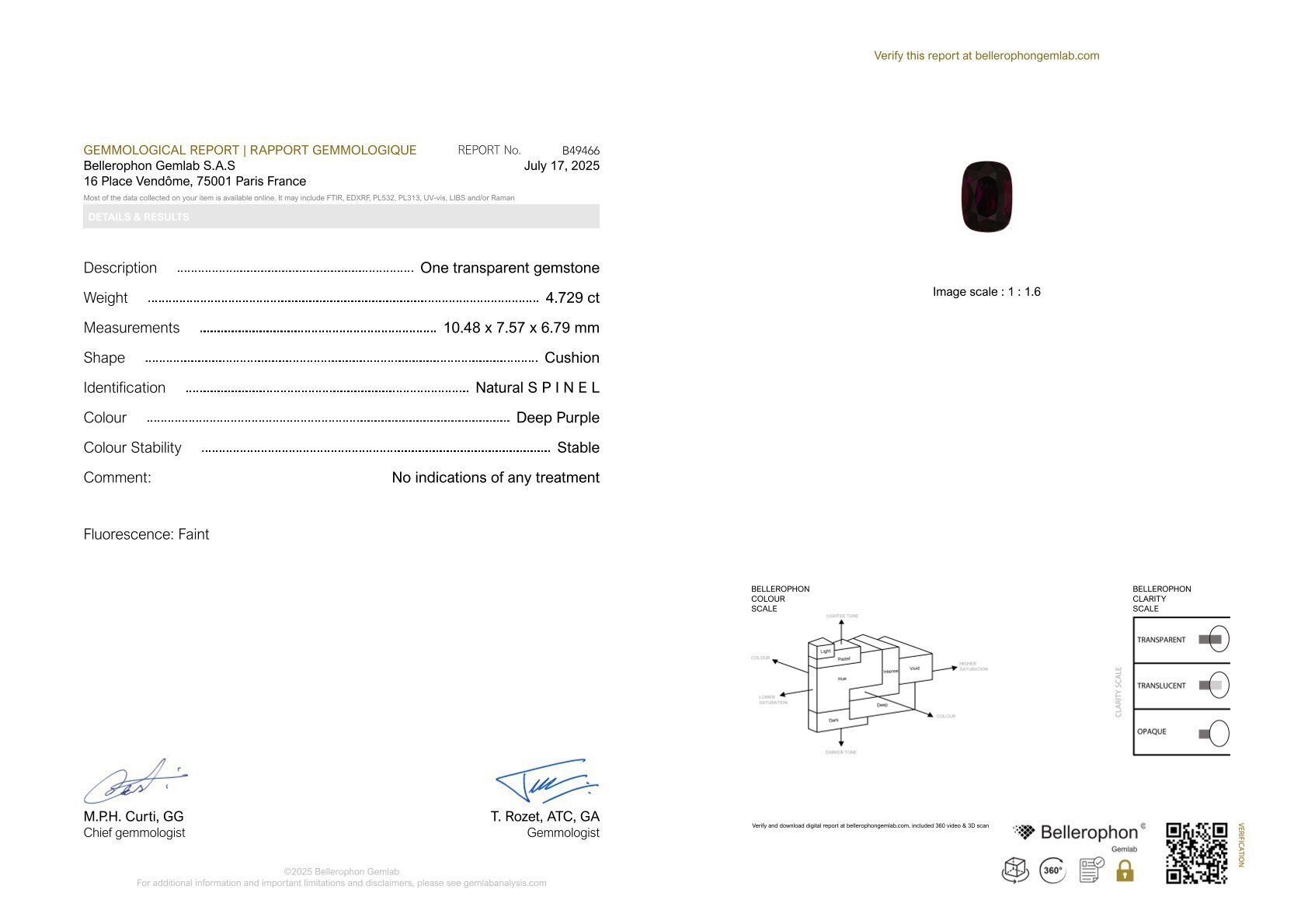 Pietre preziose: Spinell - 4.729 ct - Tiefes Lila – Nuovo e nell'imballaggio originale da Bad Zurzach venduto da Schaeubli-Group 4