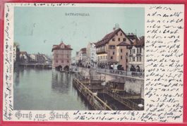 GRUSS AUS ZÜRICH, STADTHAUSQUAI, 7.1.1900