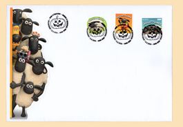 FDC Shaun the Sheep - Serie aus Spezialbogen