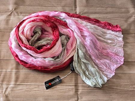 🏷️ Silkroad Schal 100% Seide 🧣 Crinkle Look / Color Block