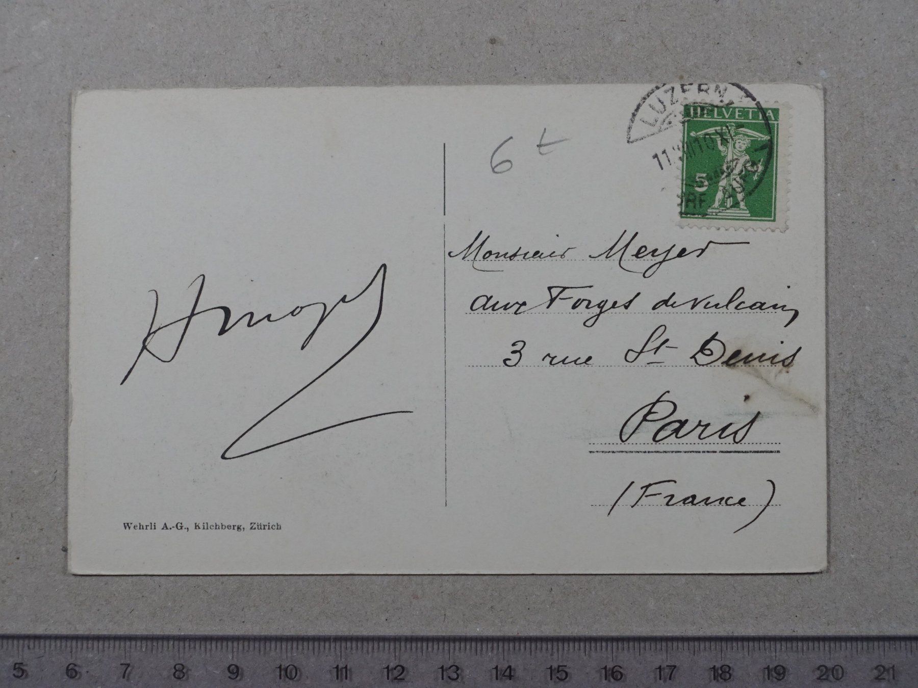 Ansichtskarten: Luzern, 1910, Schiff, Dampfschiff – Gebraucht aus Lenzburg von fh1 1