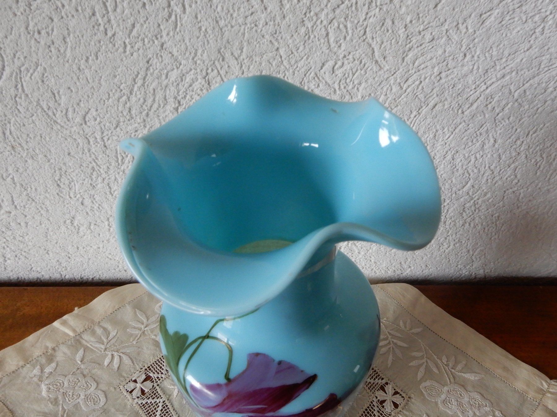 Vasi & Recipienti: Opalin-Glas Vase bemalt, Biedermeier, Höhe ca 24 cm – Usato da Senèdes venduto da tintinette43 2