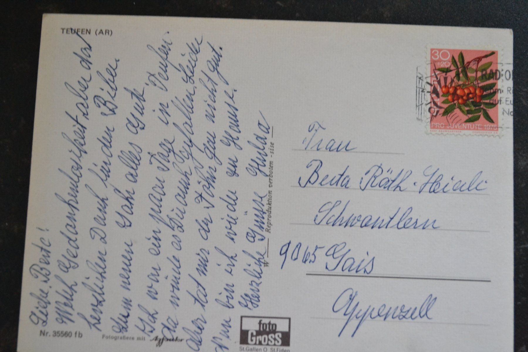 Cartoline postali: AK Teufen AR – Usato da Beinwil am See venduto da kajak55 1