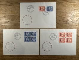 3x Europa 1959 FDC - hoher KW