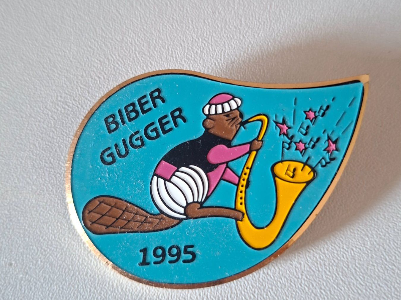 Spille & Fermagli: Biber Gugger Anstecker 1995 – Usato da Erlinsbach venduto da pfunky