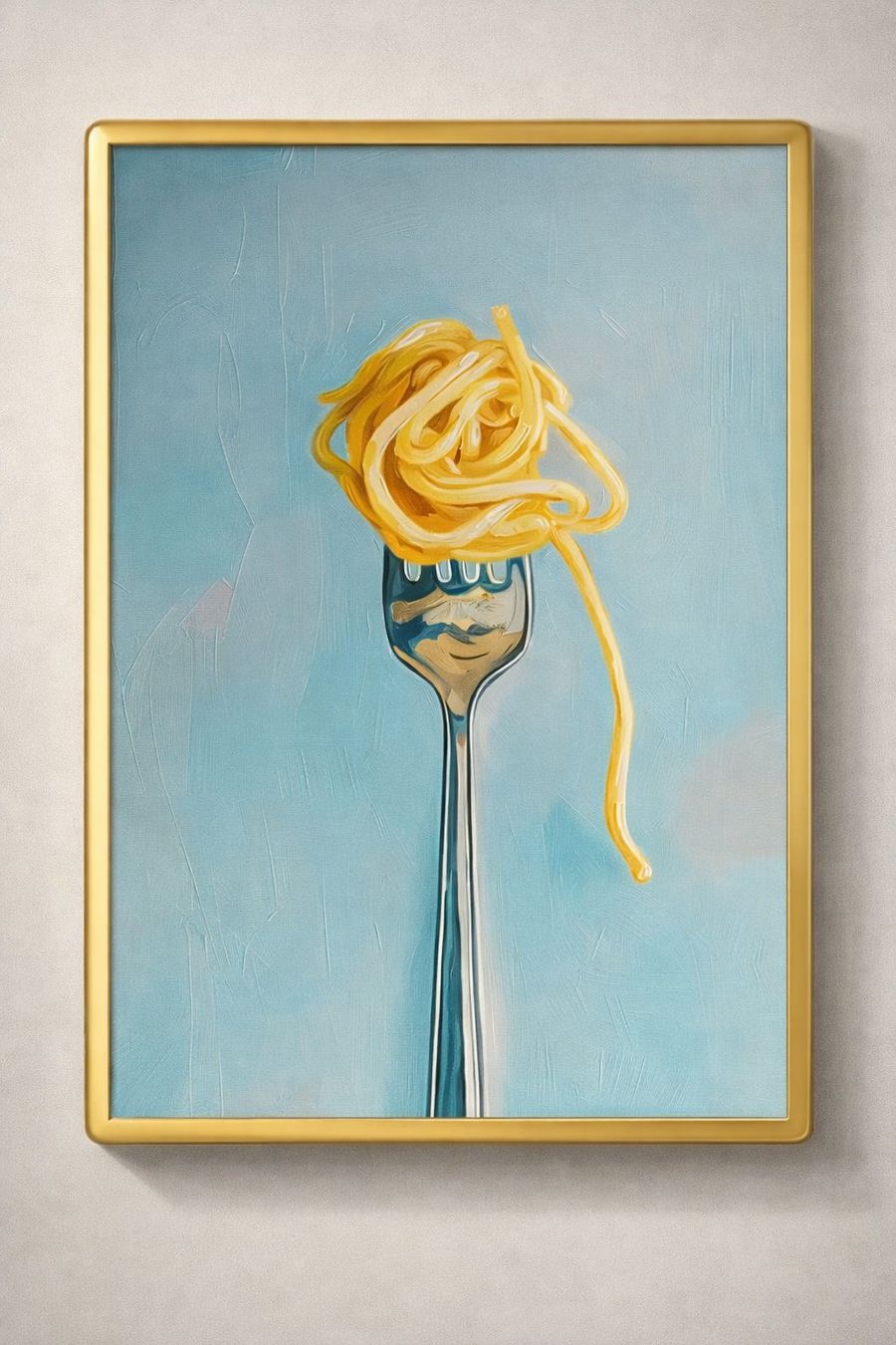 Poster & Bilder: Poster affiche Impression Bleu Spaghettis Vintage rétro déco – Neu und originalverpackt aus Meyrin von Nostalgica