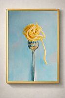 Poster affiche Impression Bleu Spaghettis Vintage rétro déco
