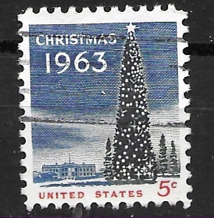 Alle Briefmarken: USA 1963:  Weihnachten – Gebraucht aus Zürich von Rainstamps