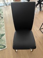 Esszimmerstuhl Kunstleder schwarz Gestell Metall 6 Stk