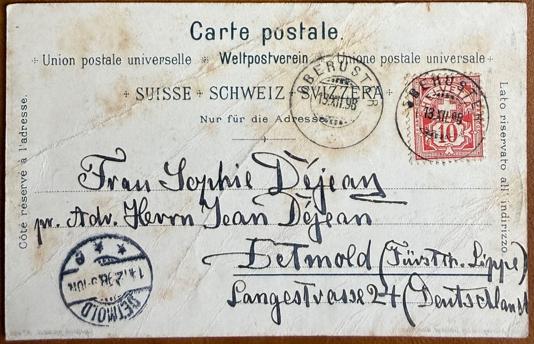 Cartoline postali: Winterthur - Litho Gruss aus Winterthur 1898 – Usato da Lutry venduto da Ediego 1