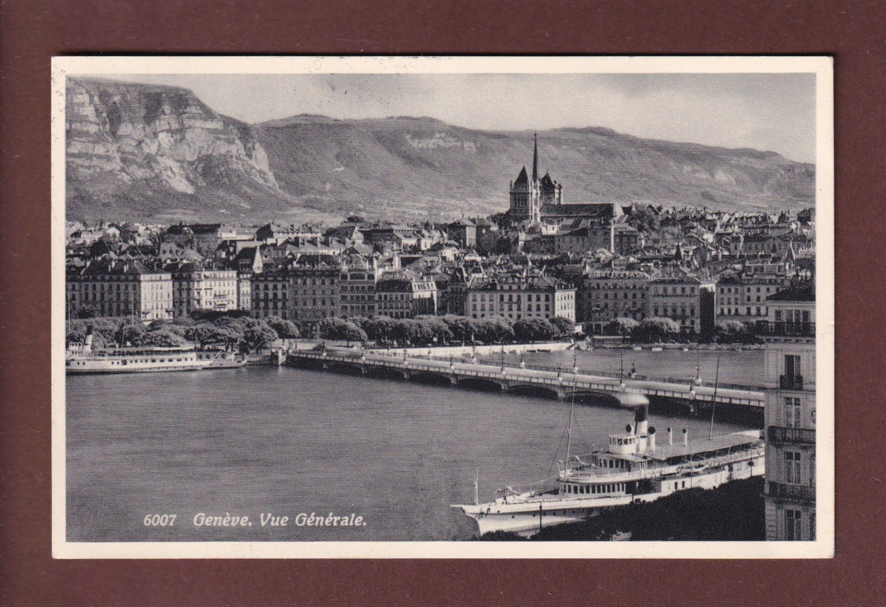 Cartoline postali: GENEVE - Rade - Bateau CGN - 1937 – Usato da Pully venduto da nicecards