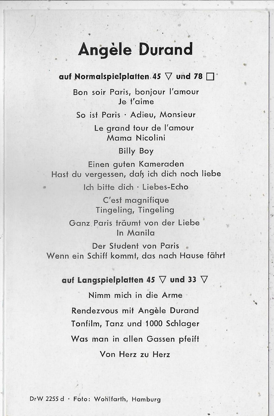 Cartoline postali: Angele Durand (Electrola) Sängerin – Usato da Ettingen venduto da Kartenplanet 1