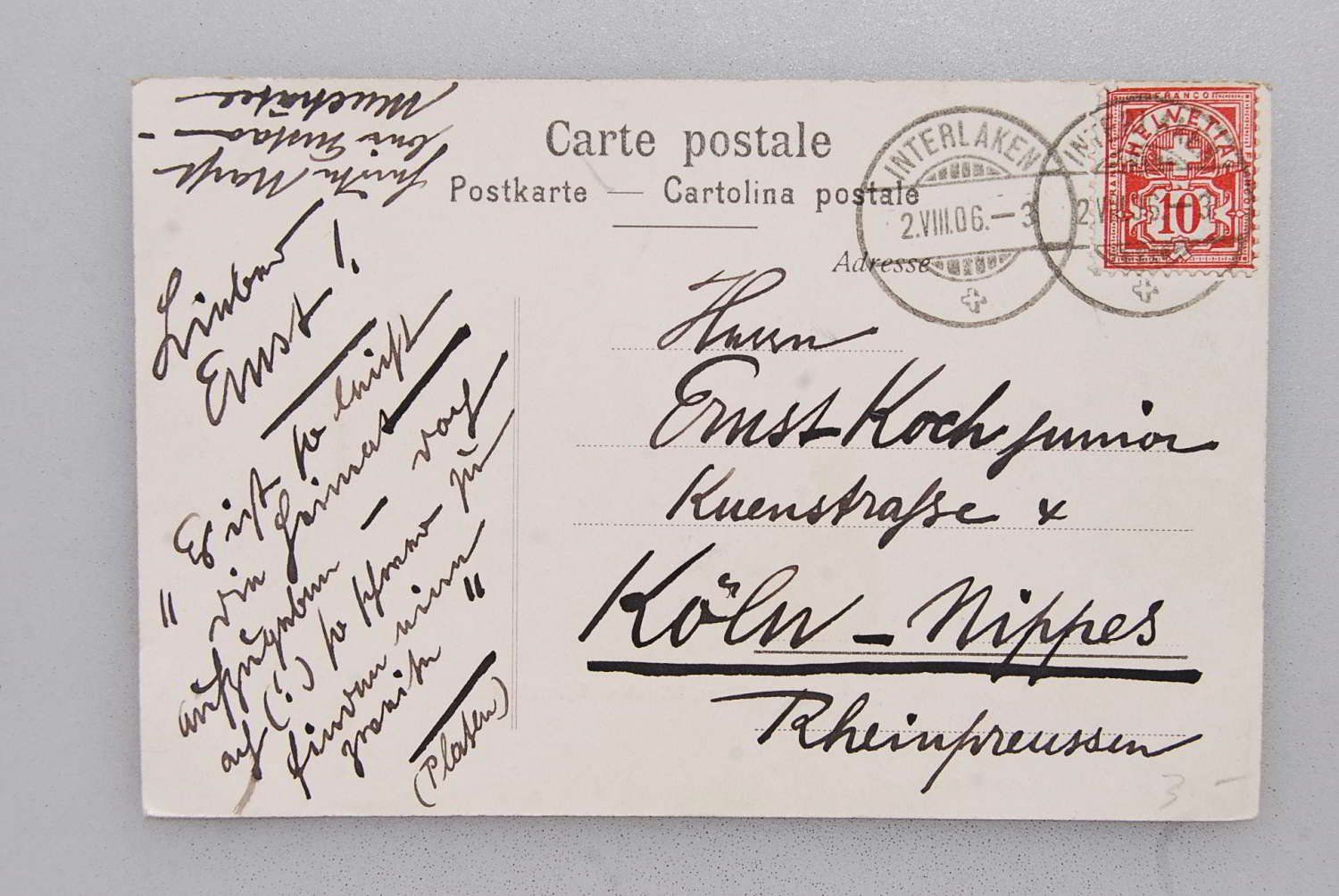 Cartoline postali: AK Heimwehfluh. Eiger, Mönch und Jungfrau 1906 – Usato da Rüfenacht BE venduto da Toro06 1
