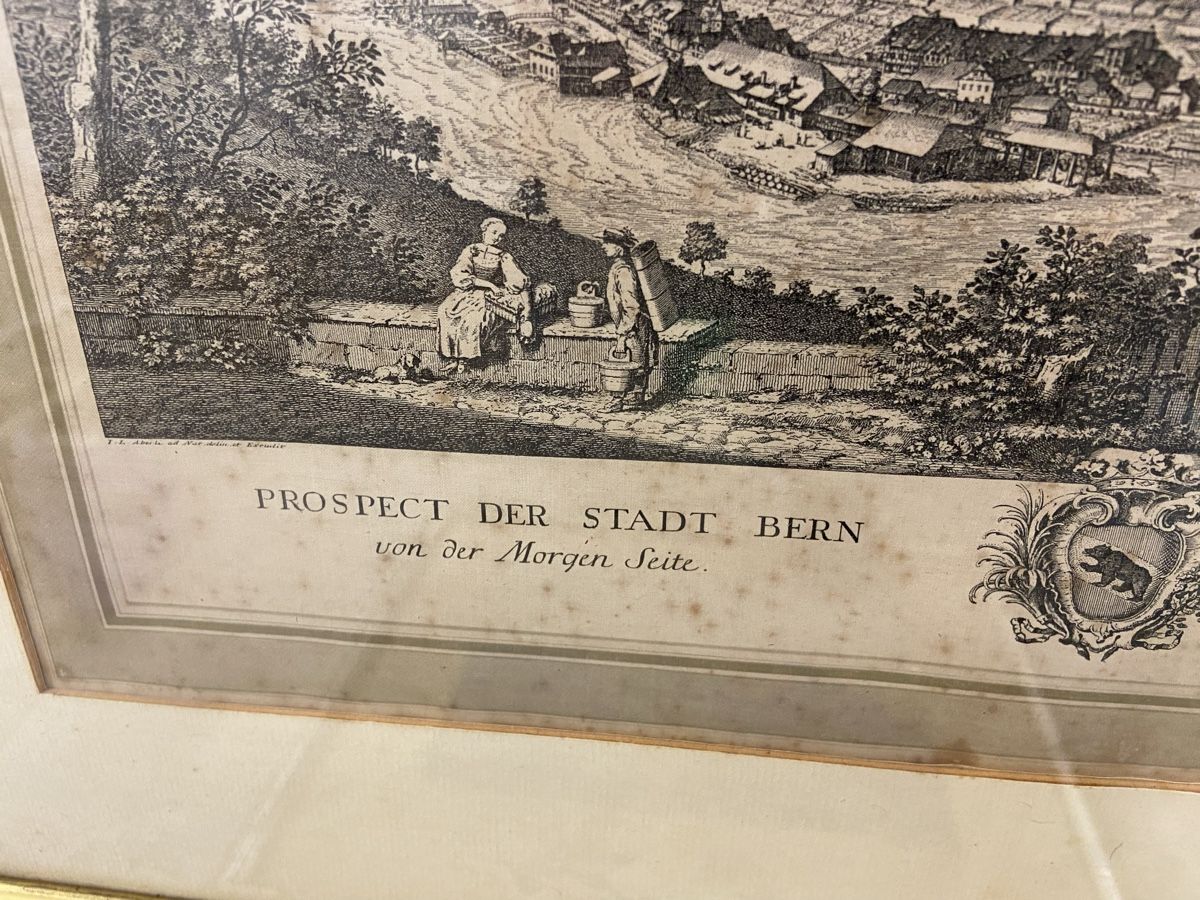 Incisioni: Antiker Stich "Prospect der Stadt Bern" gerahmt – Usato da Dietikon venduto da brocki-eyra 3