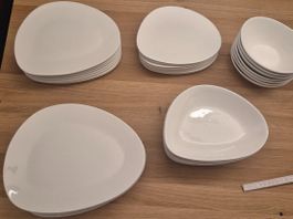 Lunasol Geschirrset weiss  39-teilig  modernes Design
