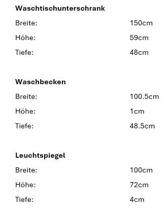 Mobili per bagno: 074 Badmöbelkombination, weiss/grau, 150cm – Nuovo (secondo la descrizione) da Derendingen venduto da Meisterstuecke 8