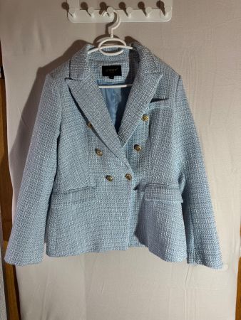 Schöner blauer Blazer von Attentif mit Silberstreifen Gr. 42