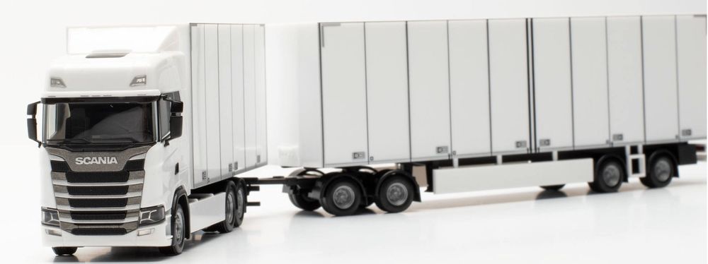 Herpa 316552 Scania CR 20 HD Kombi Eurolink – 1:87 Miniaturamodell LKW Aus Schweden, Detailgetreu Für Sammler
