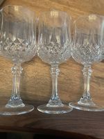 Set von 3 vintage Cristal d?Arques Longchamp Weingläser 