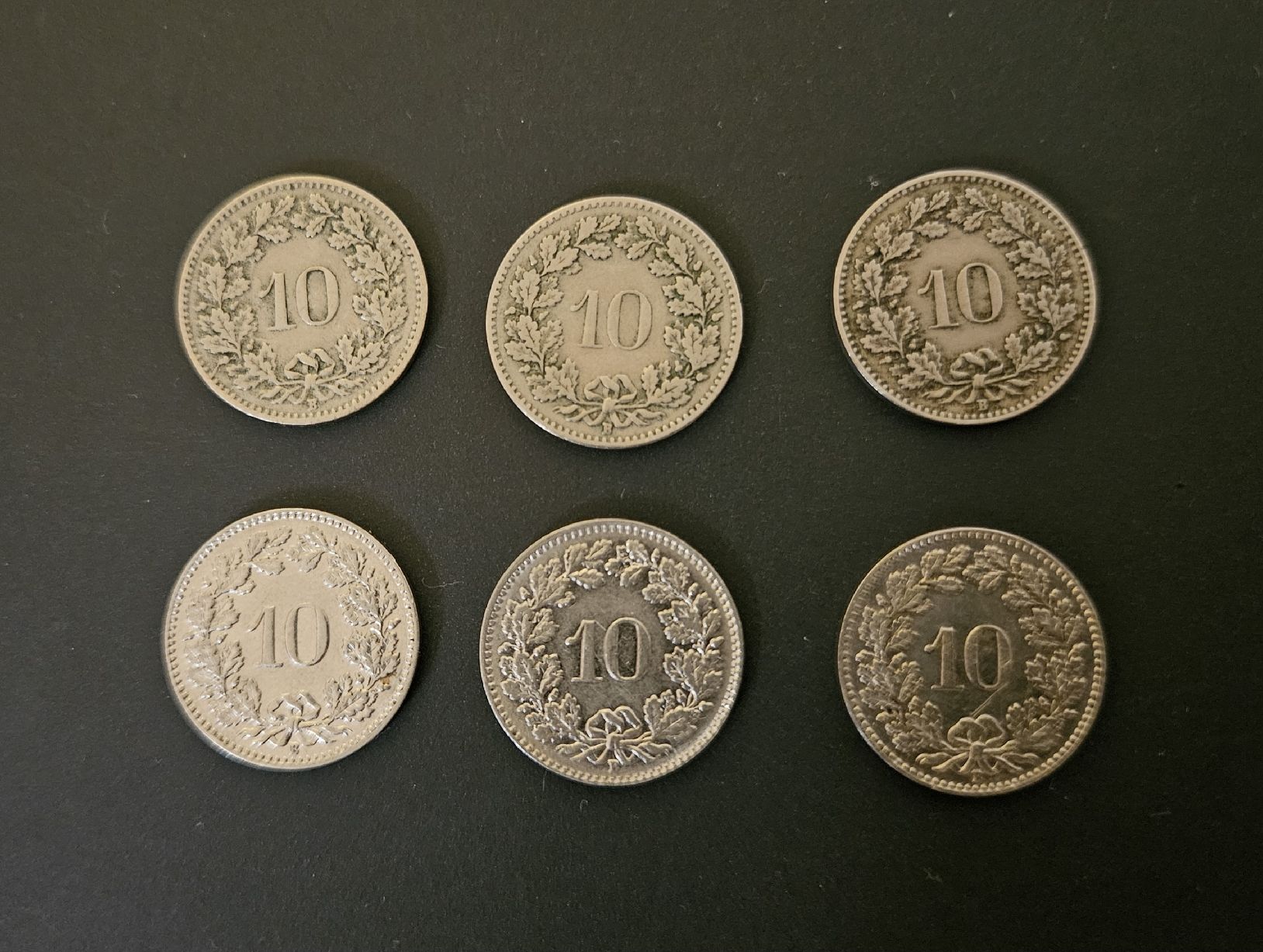 Tutti le monete: 6 alte 10-Rappenstücke – Usato da Winterthur venduto da ManuM88 1