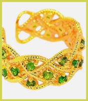 RING EDELSTEINE CHROMDIOPSID ECHT EDELSTEINRING VERGOLDET