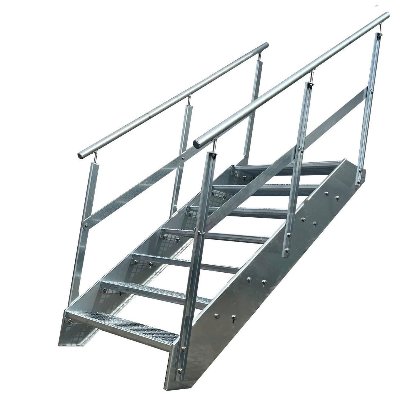 Altro: Stahltreppe 7 Stufen+Geländer 80x133cm – Nuovo e nell'imballaggio originale da Bottighofen venduto da zaap
