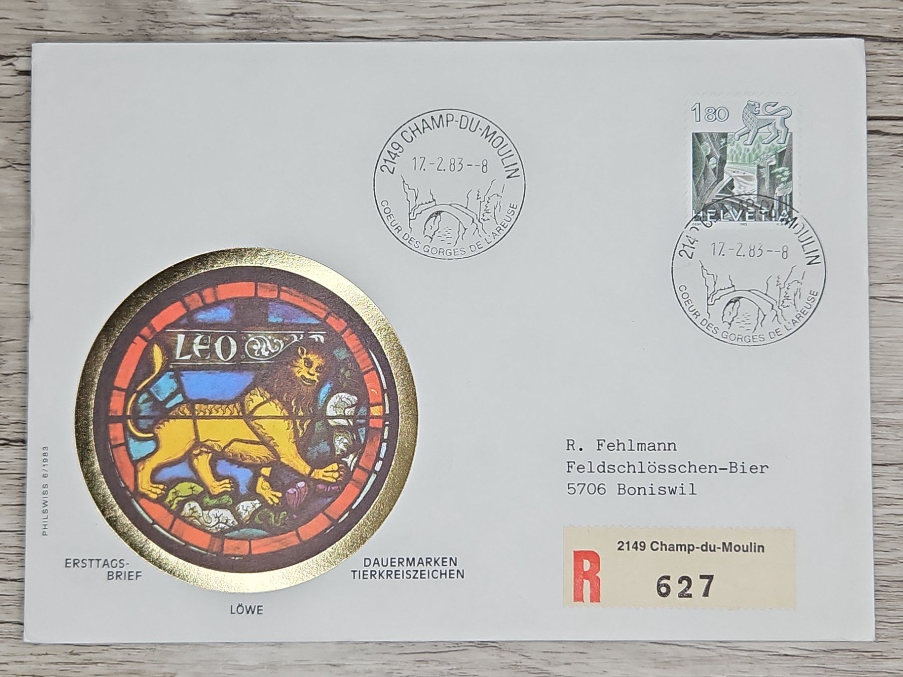 Tutti i francobolli: CL01 Enveloppe + Timbre Suisse 1983 – Usato da Cousset venduto da Patrick_Collections
