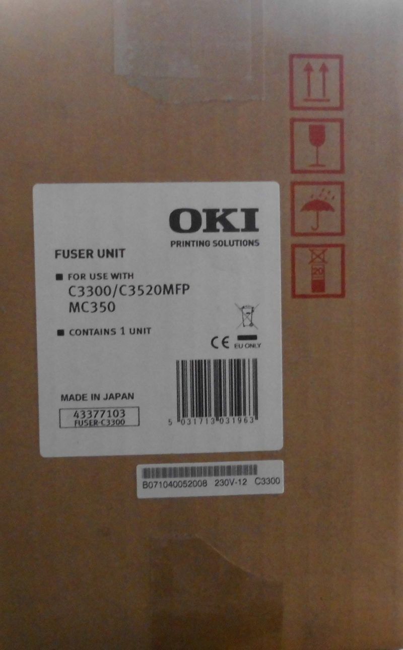 Oki Cartucce per stampanti & toner: Oki C3300, Oki C3520MFP, Oki MC350 Fuser, 43377103 – Nuovo e nell'imballaggio originale da Glattbrugg venduto da copytron