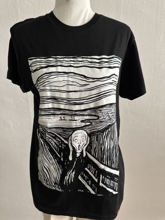 T-Shirt B&C Collection, schwarz, Grösse S, Motiv Munch