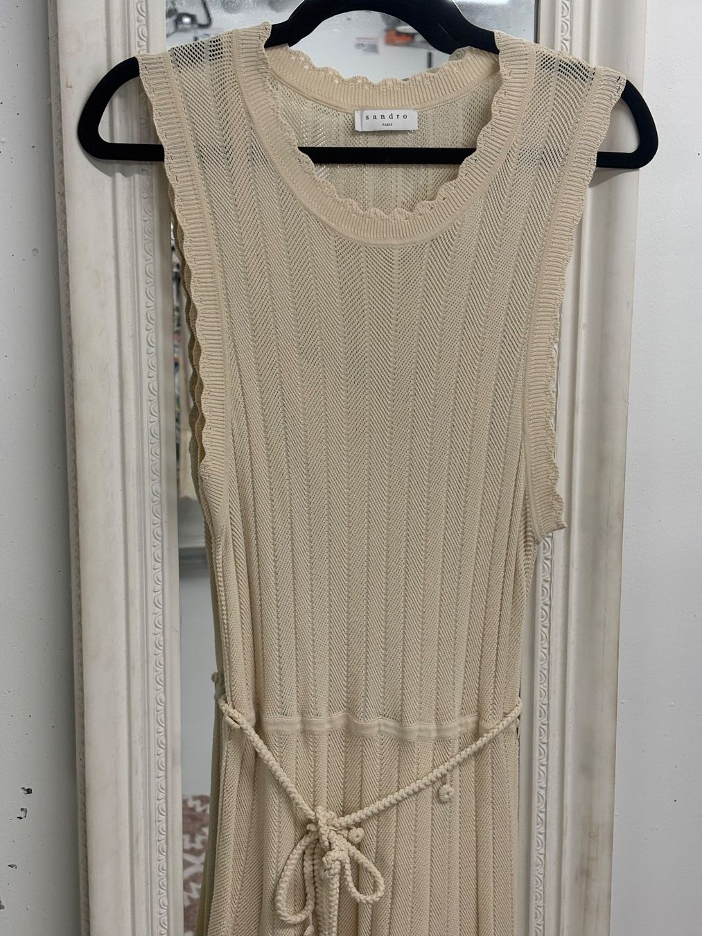 Sandro Kleider: Sandro Strickkleid creme 40 Boho Kleid Maxikleid Gürtel – Neu (gemäss Beschreibung) aus Regensdorf von secondchancefashion 2