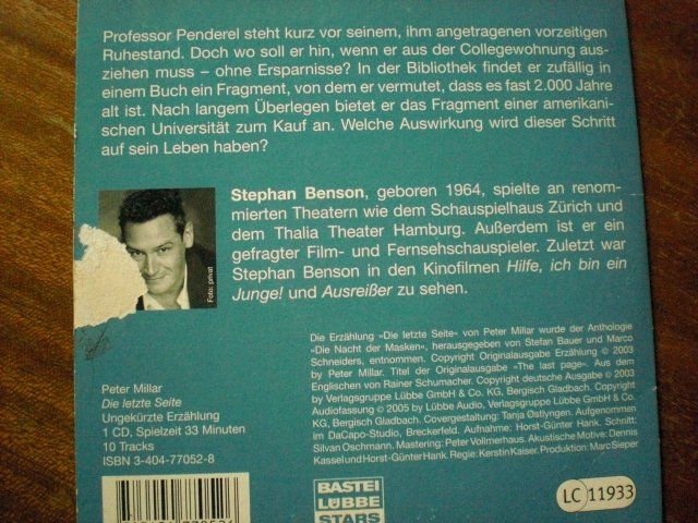 Audiolibri: Die letzte Seite - Peter Millar 1 CD – Usato da Adliswil venduto da jauense 1