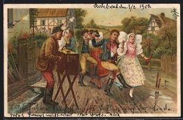 Leierkastenmann spielt zum Tanz auf, D