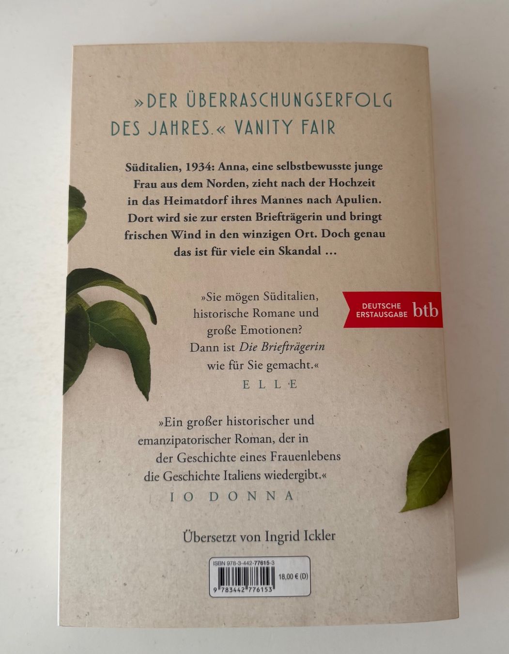 Libri: DIE BRIFTRÄGERIN   (Roman von Francesca Giannone) – Usato da Dietlikon venduto da Web-Trader 2