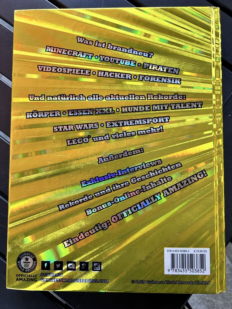 Libri: Guinness World Records 2016 - Das ultimative Buch! – Nuovo (secondo la descrizione) da Oftringen venduto da Solima 1