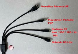 4in1 ladekabel GBA SP Nintendo 3DS 2DS XL PSP DSI DS Lite