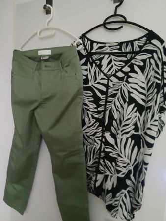 CECIL Sommerset neu! Hose olive 40/26 & Shirt Gr. M, s/w