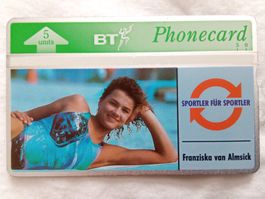 Telefonkarte British Telecom. Franziska von Almsick, ungebr.