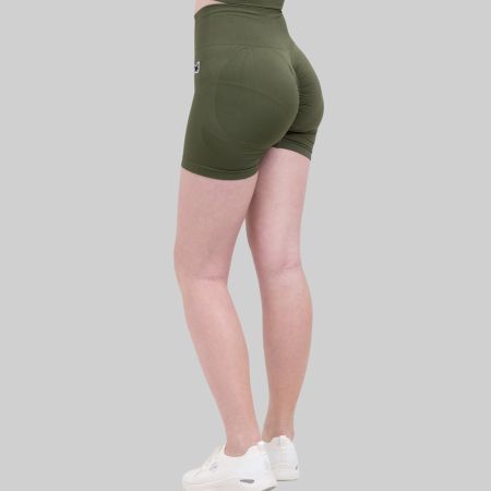 Fitness Shorts Damen Nahtlos High Blickdicht Korallen Rot XL