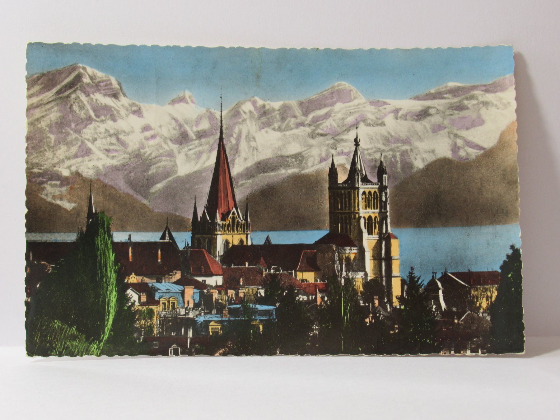 Ansichtskarten: Lausanne , Kirche 1957 – Gebraucht aus Grenchen von Bluemchen1900