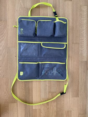 Lässig Kinder-Auto-Organizer, grau-grün, neuwertig 