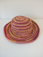 Zara bunter gestreifter Hut rosa pink Sommerhut Sonnenhut S