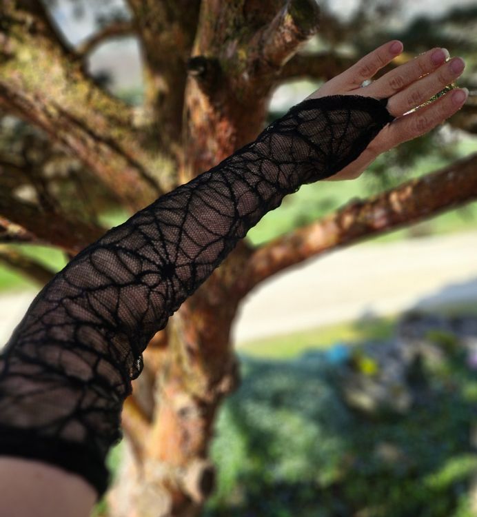 3 Paar Exotische Netz-Spitzenhandschuhe – Lange Damenhandschuhe Für Kostüme, Partys & Abendkleidung