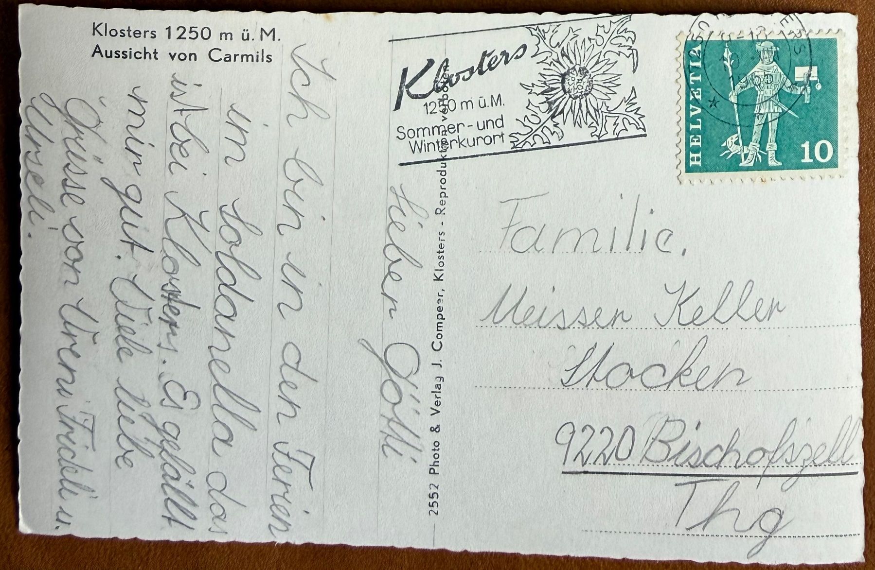 Cartoline postali: Klosters - Panorama 1965 - Animée – Usato da Lutry venduto da Ediego 2