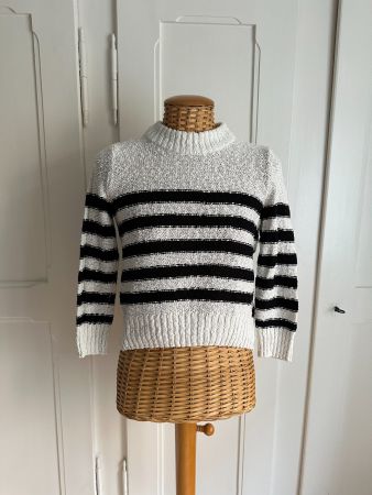 Strickpullover weiss-schwarz gestreift - XS