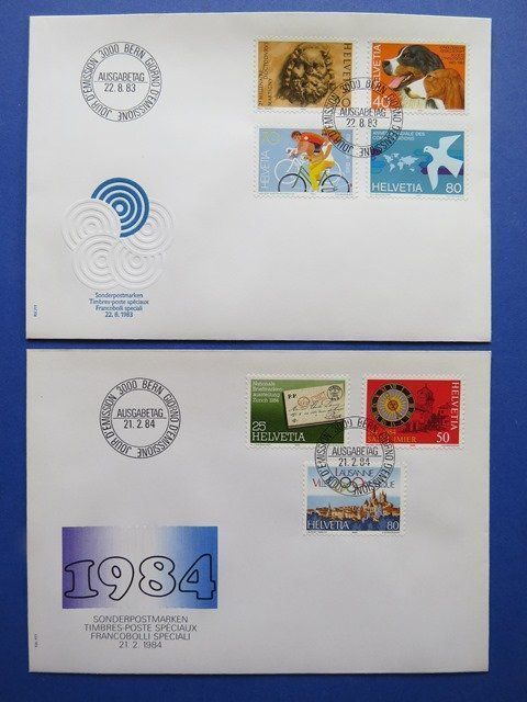 Tutti i francobolli: 13 FDC Frei-/Werbemarken 1980-1986 – Usato da Brunnen venduto da Kumari 5