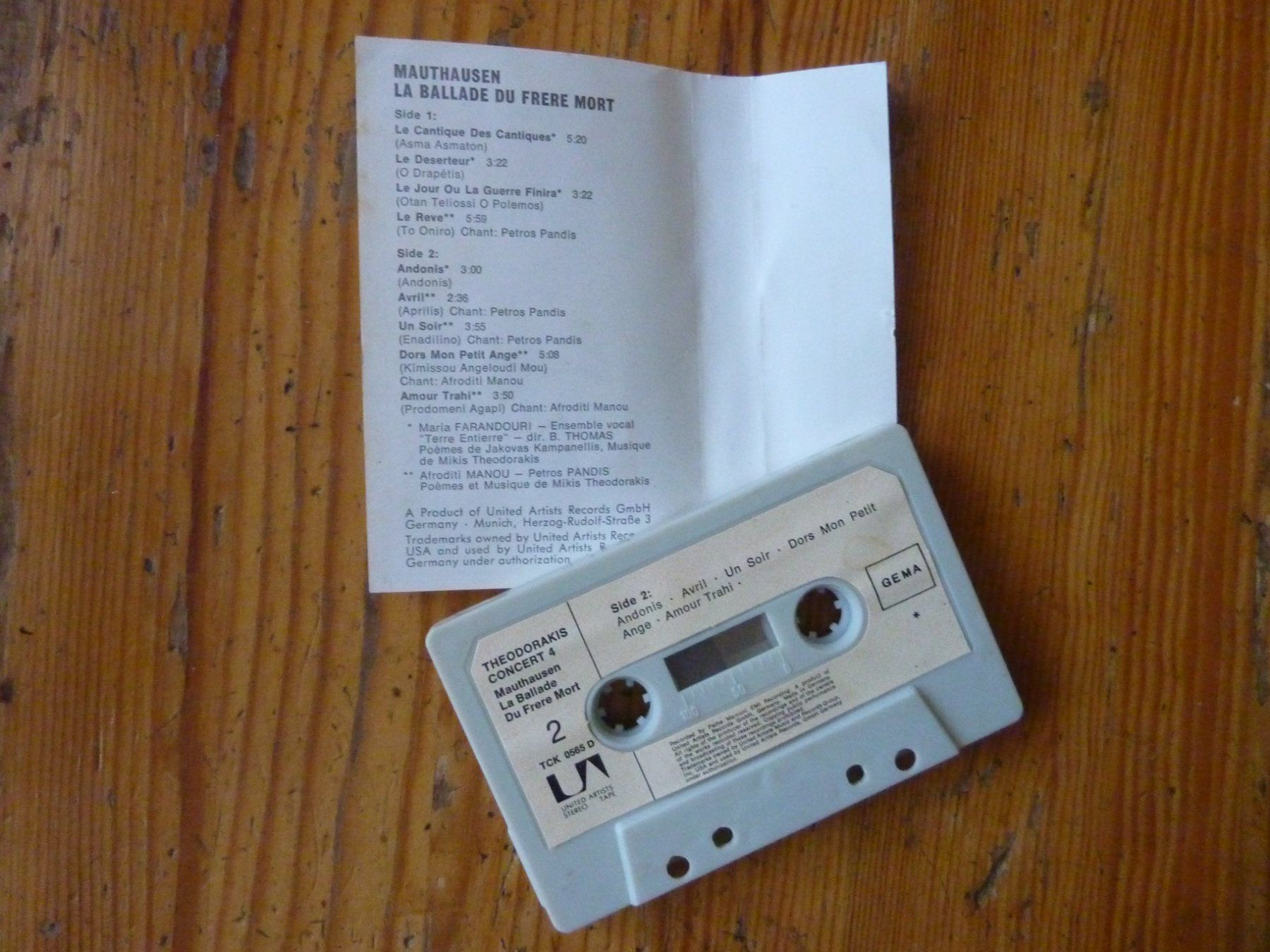 Musicassette: Musikkassette: Mikis Theodorakis – Usato da Effretikon venduto da Lupari 2