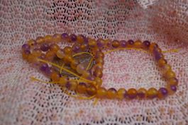 Kugel Strang   6mm  Mandarin Amethyst    Gebrannt