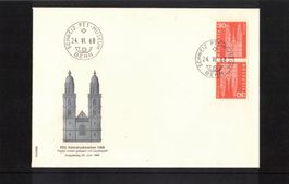 1968 FDC Kehrdruckmarken